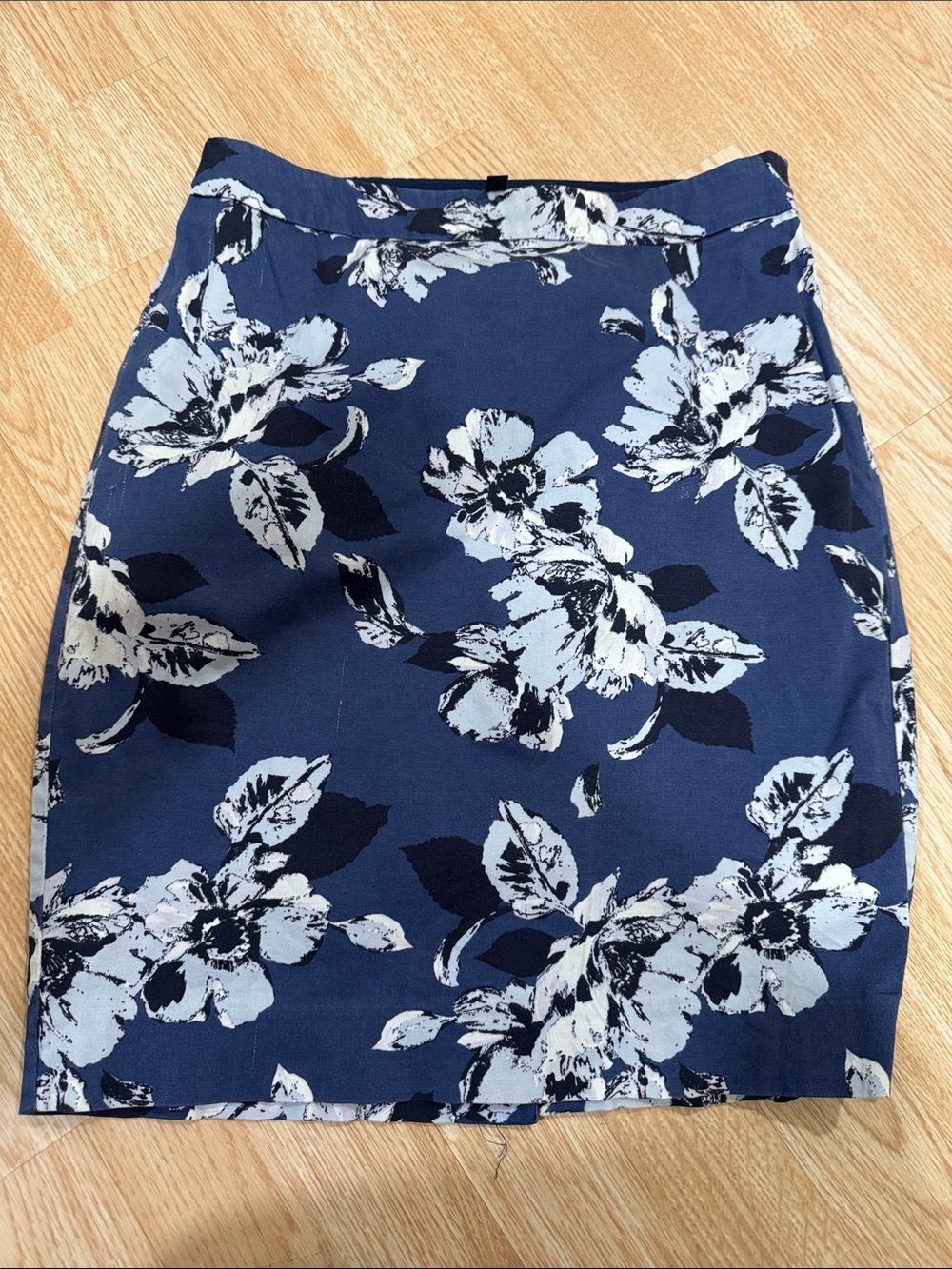 The Limited Navy Blue Floral Pencil Skirt